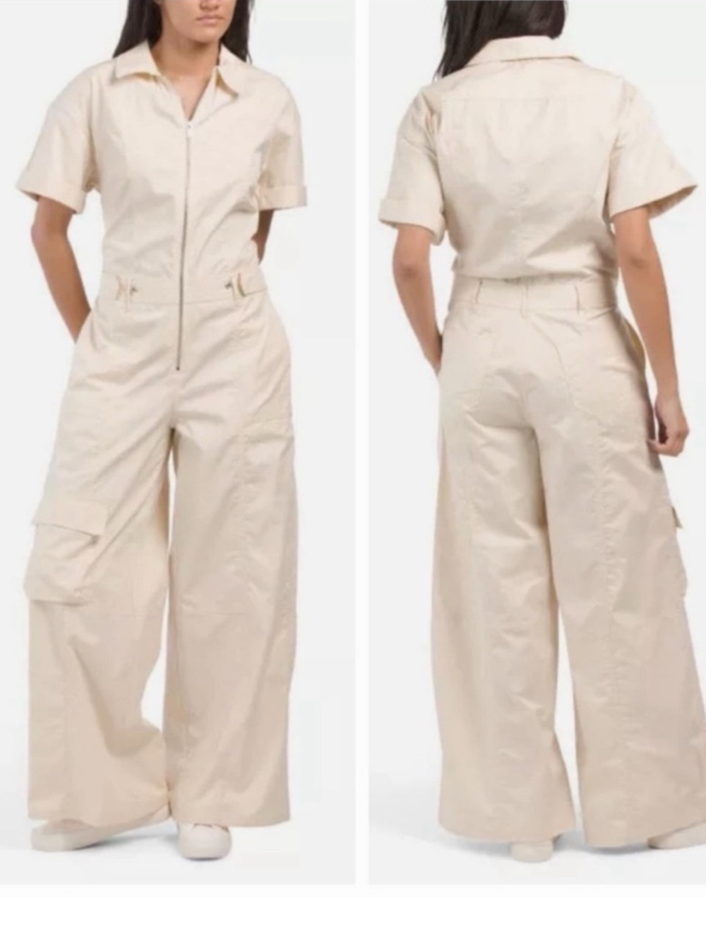 Zara Cotton Wide Leg Cargo
Jumpsuit 7200/268 Stone/Light
Khaki Size Medium